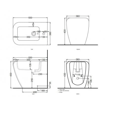 Cielo Shui bidet a terra SHBI