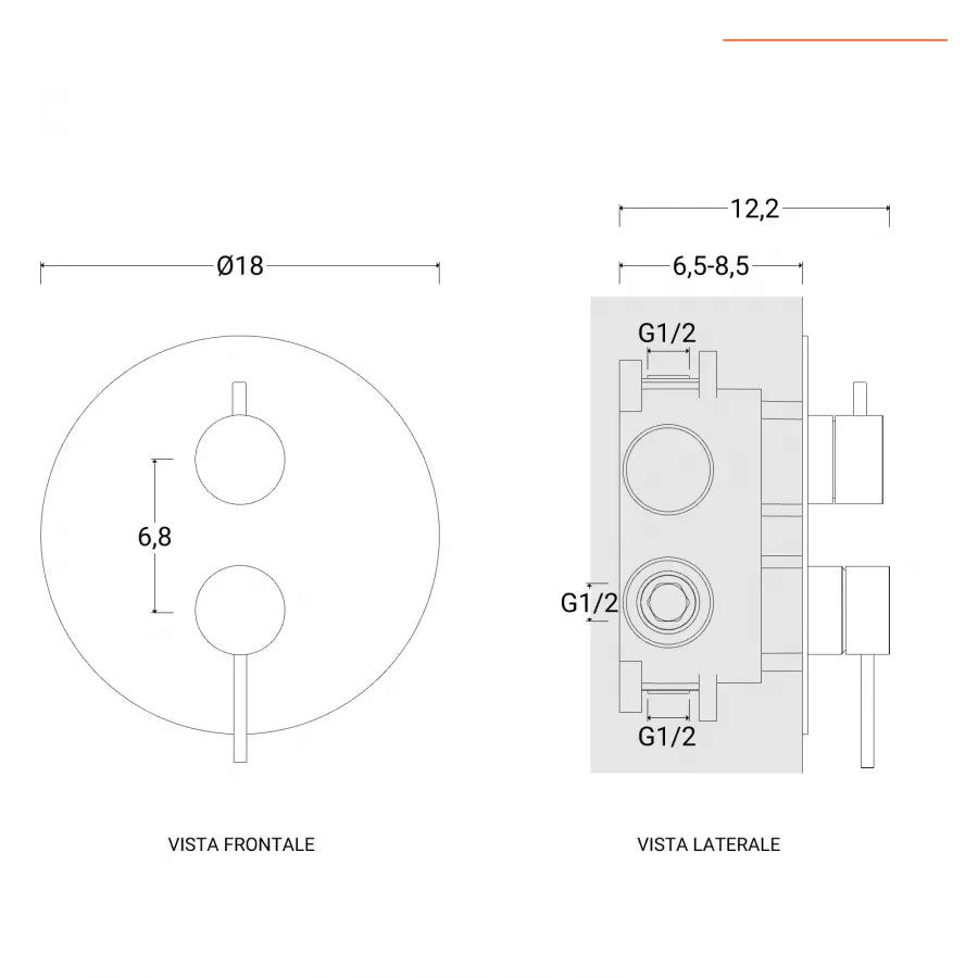 Set miscelatore lavabo e bidet con incasso doccia con deviatore cromo – Ran